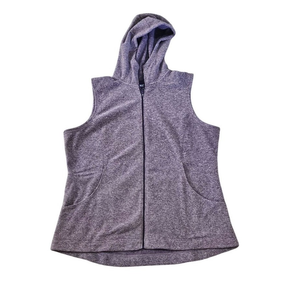 Duluth Trading Co Womens XL Purple Fleece Vest Full Zip Sleeveless Hoodie